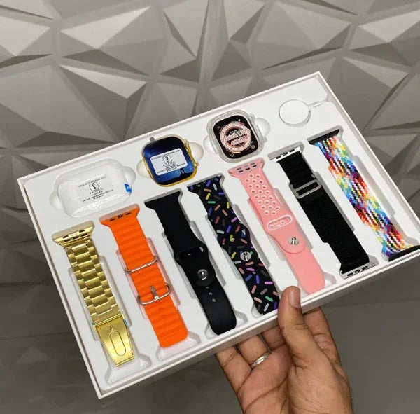 10 in 1 Set Ultra 2 Smart Bluetooth Smart watch + Earphones with Seven Straps