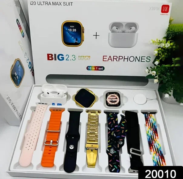 10 in 1 Set Ultra 2 Smart Bluetooth Smart watch + Earphones with Seven Straps
