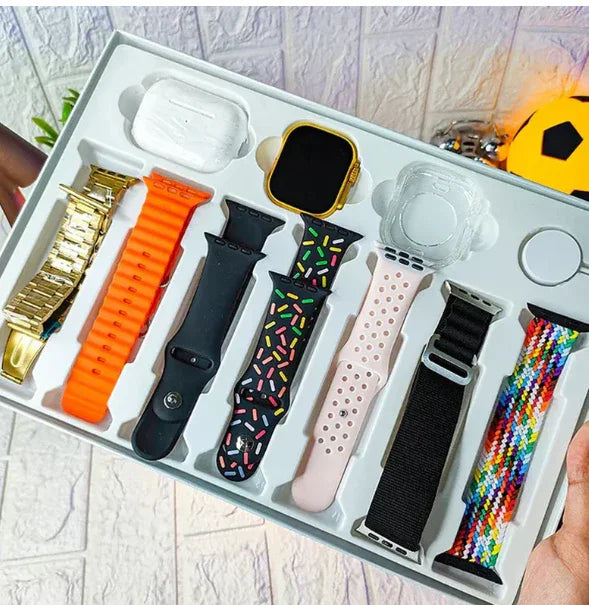 10 in 1 Set Ultra 2 Smart Bluetooth Smart watch + Earphones with Seven Straps