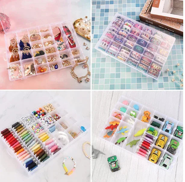 36 Grids Clear Plastic Transparent Organizer Box (1pc)